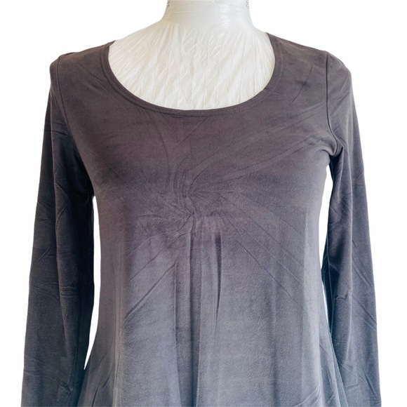 Lauren VIDAL Dress Charcoal Crashed Velvet Look Size small - Picture 4 of 9